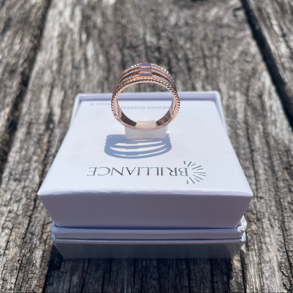 7, 8, 9 NWT brilliant genuine crystal rose gold plated ring - Picture 9 of 12